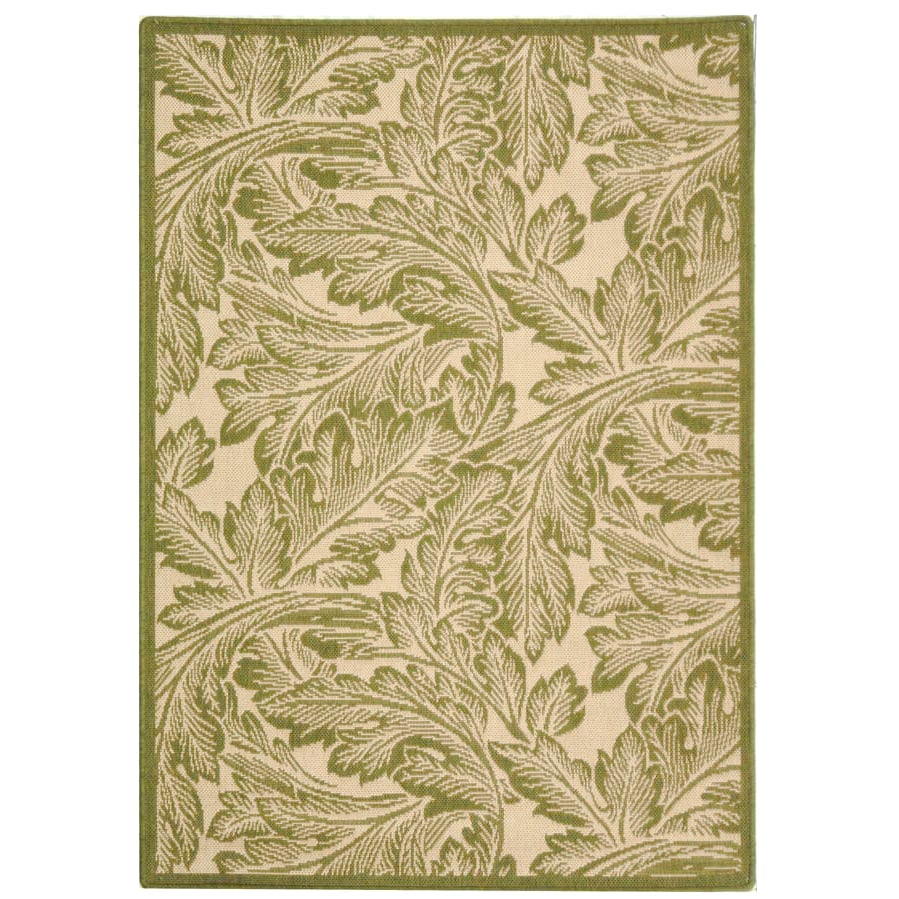 SAFAVIEH Outdoor CY2996-1E01 Courtyard Natural / Olive Rug Image 1