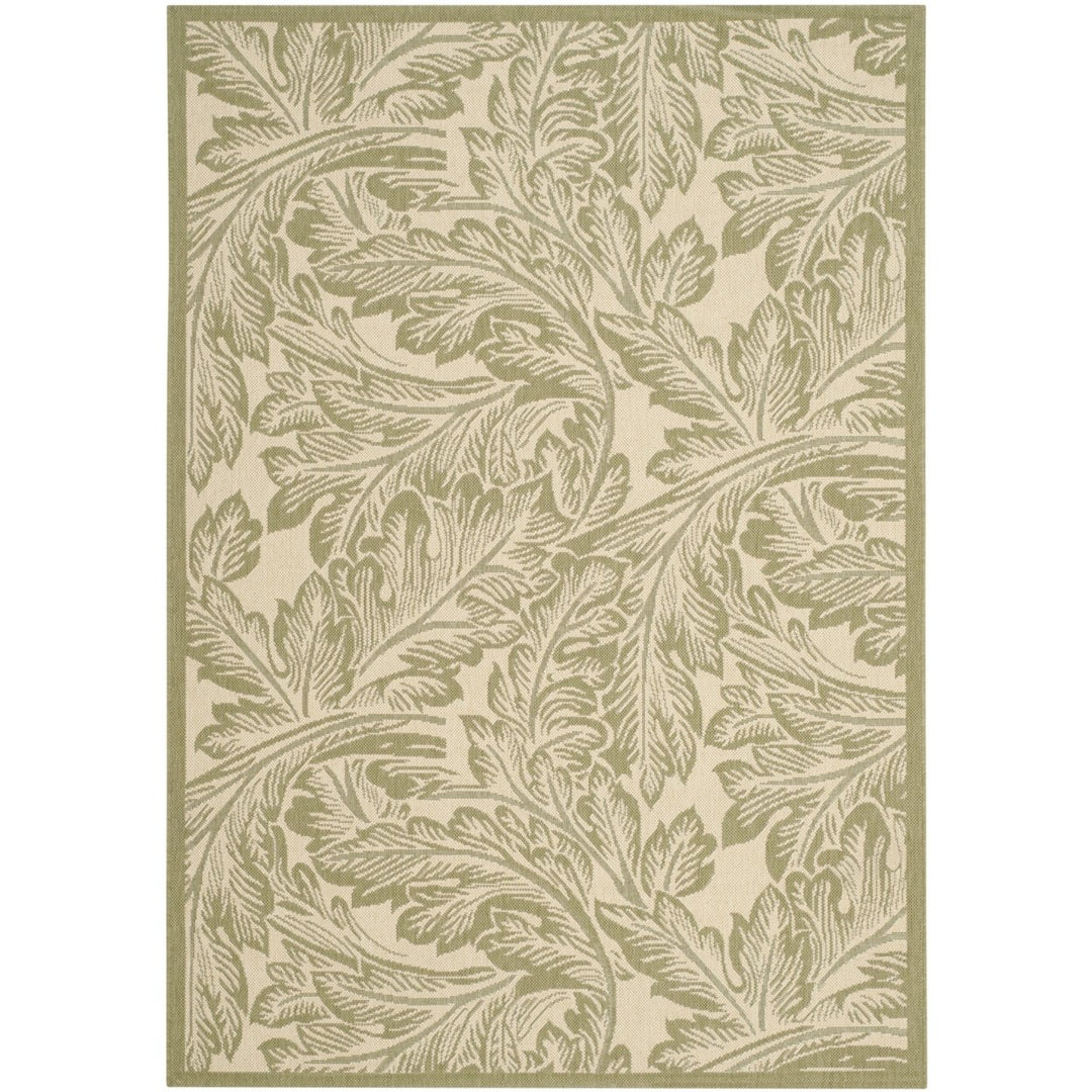 SAFAVIEH Outdoor CY2996-1E01 Courtyard Natural / Olive Rug Image 6