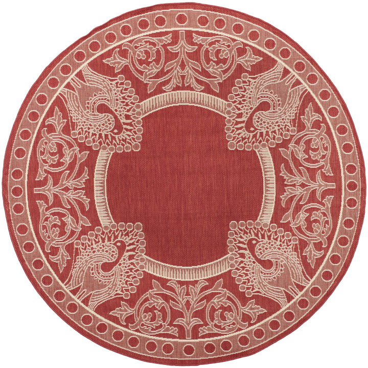 SAFAVIEH Outdoor CY2965-3707 Courtyard Red / Natural Rug Image 7