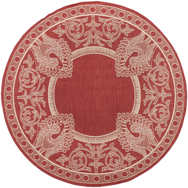 SAFAVIEH Outdoor CY2965-3707 Courtyard Red / Natural Rug Image 1