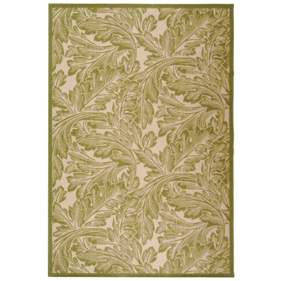 SAFAVIEH Outdoor CY2996-1E01 Courtyard Natural / Olive Rug Image 1