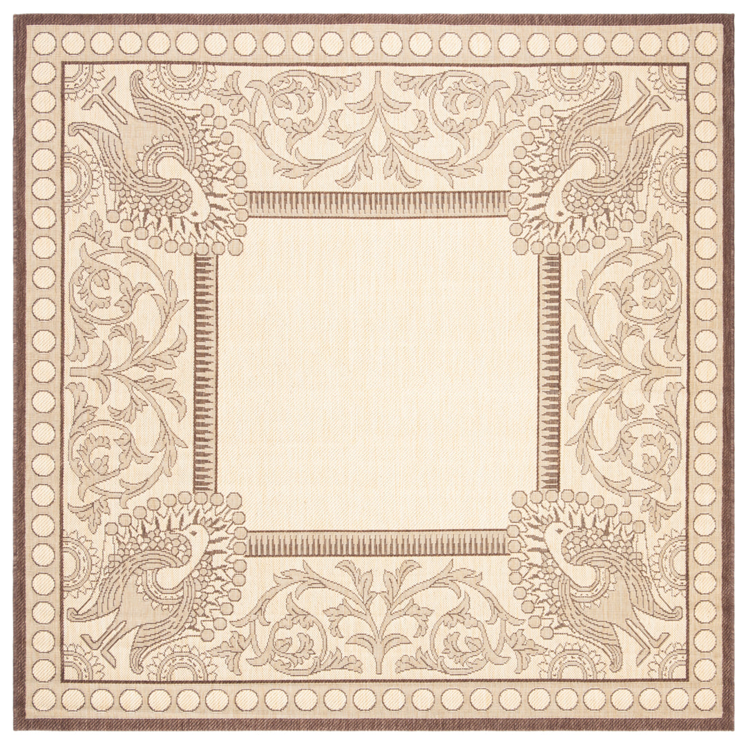 SAFAVIEH Outdoor CY2965-3401 Courtyard Natural / Chocolate Rug Image 9