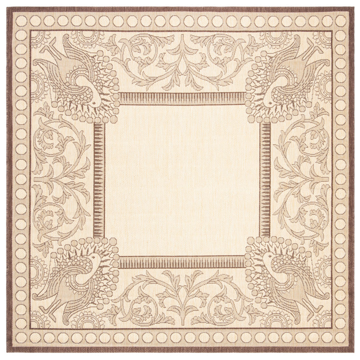 SAFAVIEH Outdoor CY2965-3401 Courtyard Natural / Chocolate Rug Image 9