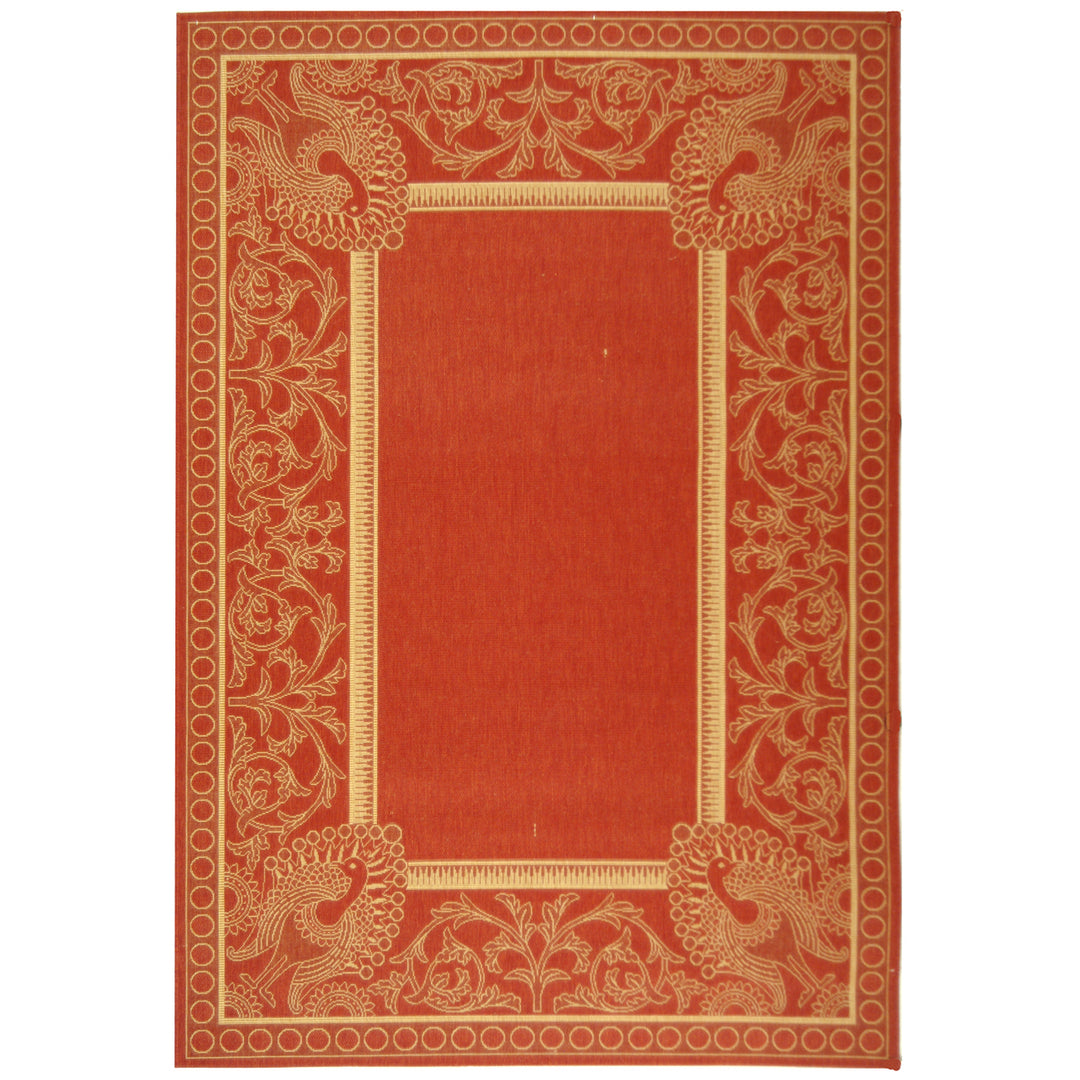 SAFAVIEH Outdoor CY2965-3707 Courtyard Red / Natural Rug Image 8