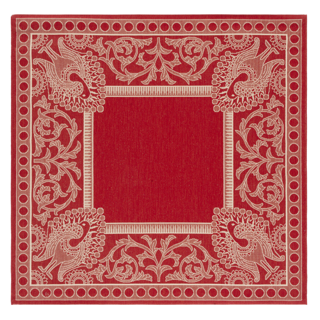 SAFAVIEH Outdoor CY2965-3707 Courtyard Red / Natural Rug Image 9