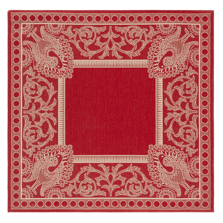 SAFAVIEH Outdoor CY2965-3707 Courtyard Red / Natural Rug Image 1