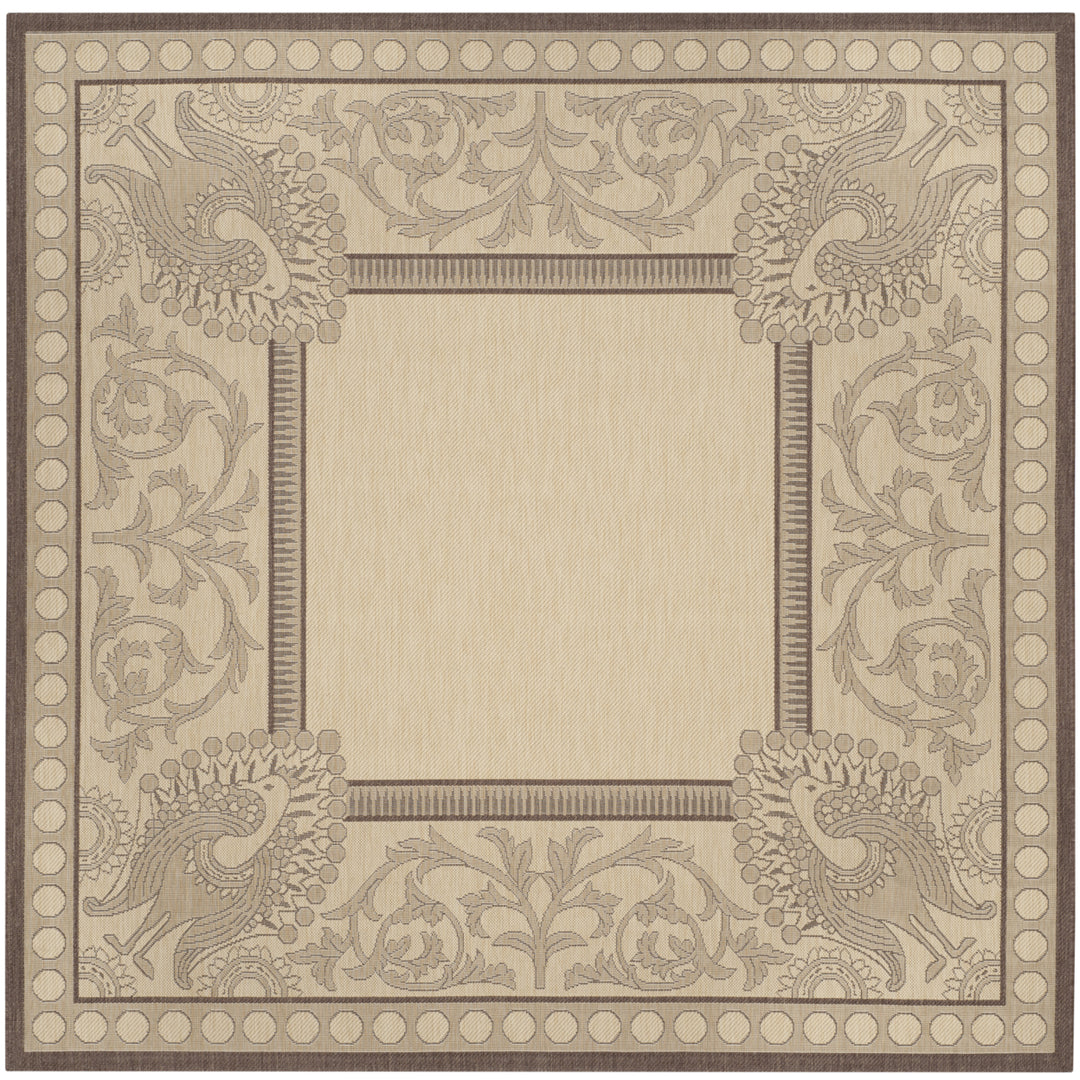 SAFAVIEH Outdoor CY2965-3401 Courtyard Natural / Chocolate Rug Image 11