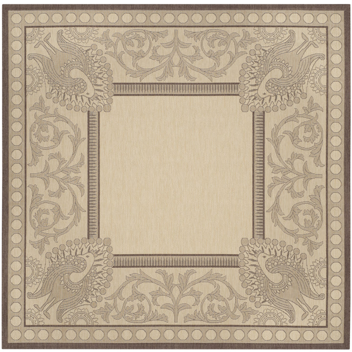 SAFAVIEH Outdoor CY2965-3401 Courtyard Natural / Chocolate Rug Image 11