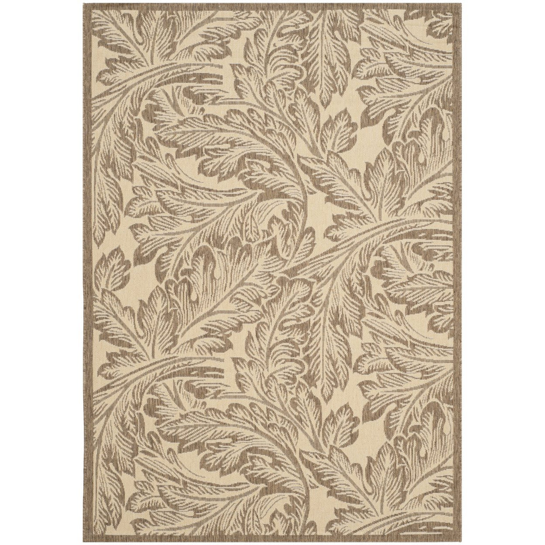 SAFAVIEH Outdoor CY2996-3001 Courtyard Natural / Brown Rug Image 1