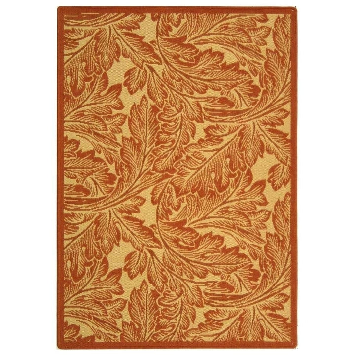 SAFAVIEH Outdoor CY2996-3201 Courtyard Natural / Terra Rug Image 1