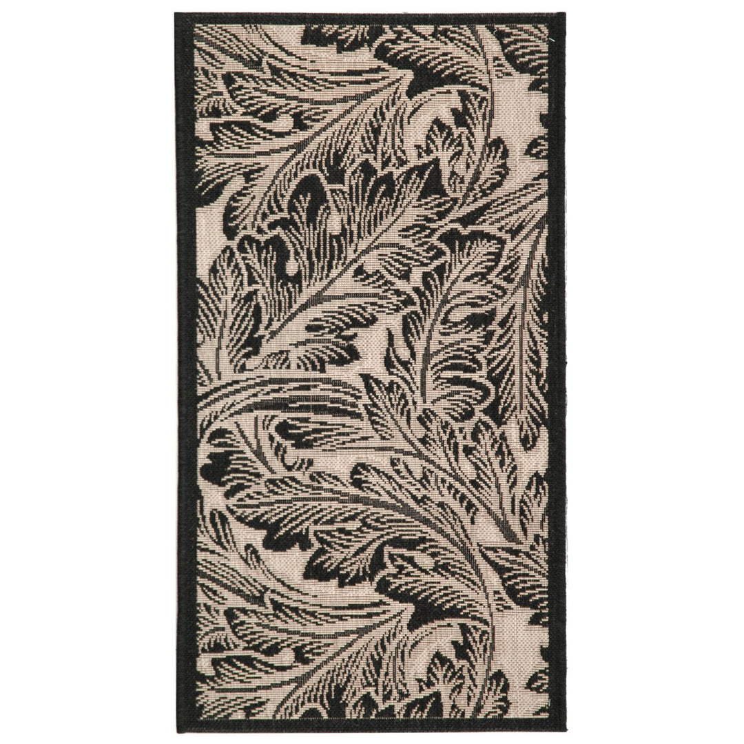 SAFAVIEH Indoor Outdoor CY2996-3901 Courtyard Sand / Black Rug Image 1