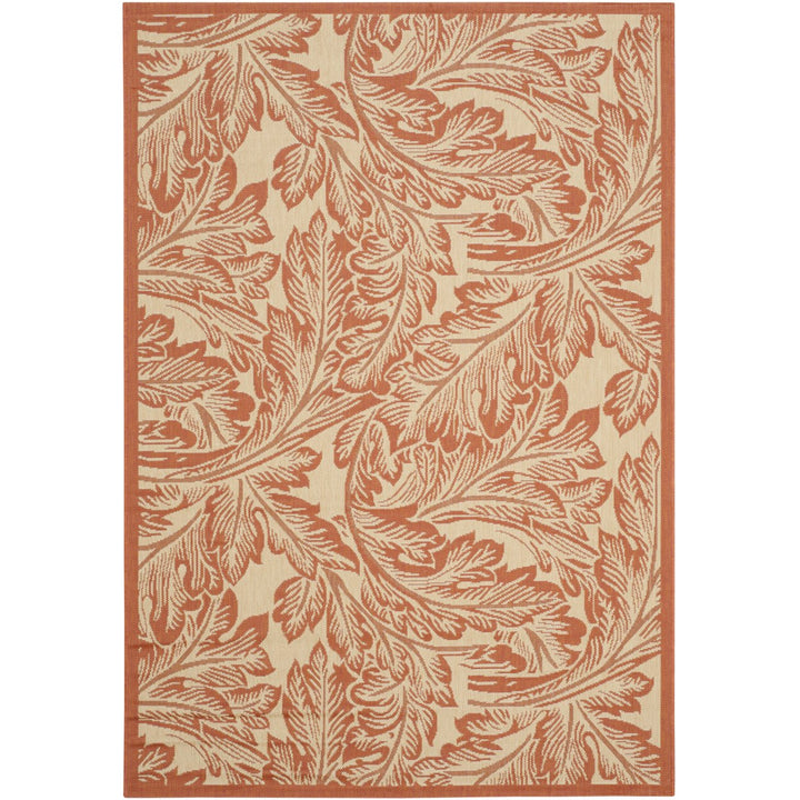 SAFAVIEH Outdoor CY2996-3201 Courtyard Natural / Terra Rug Image 1