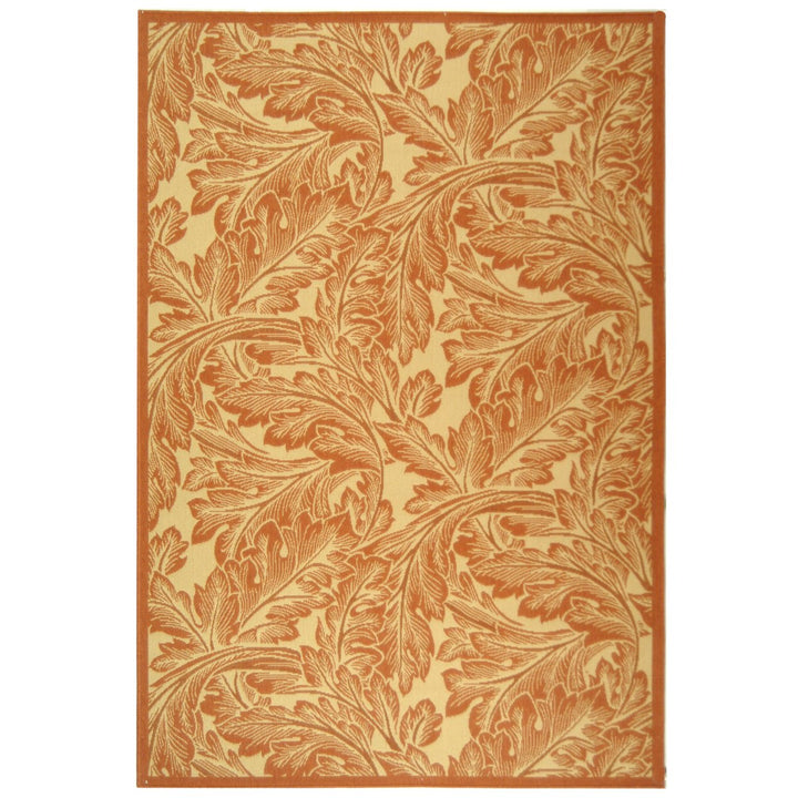 SAFAVIEH Outdoor CY2996-3201 Courtyard Natural / Terra Rug Image 1