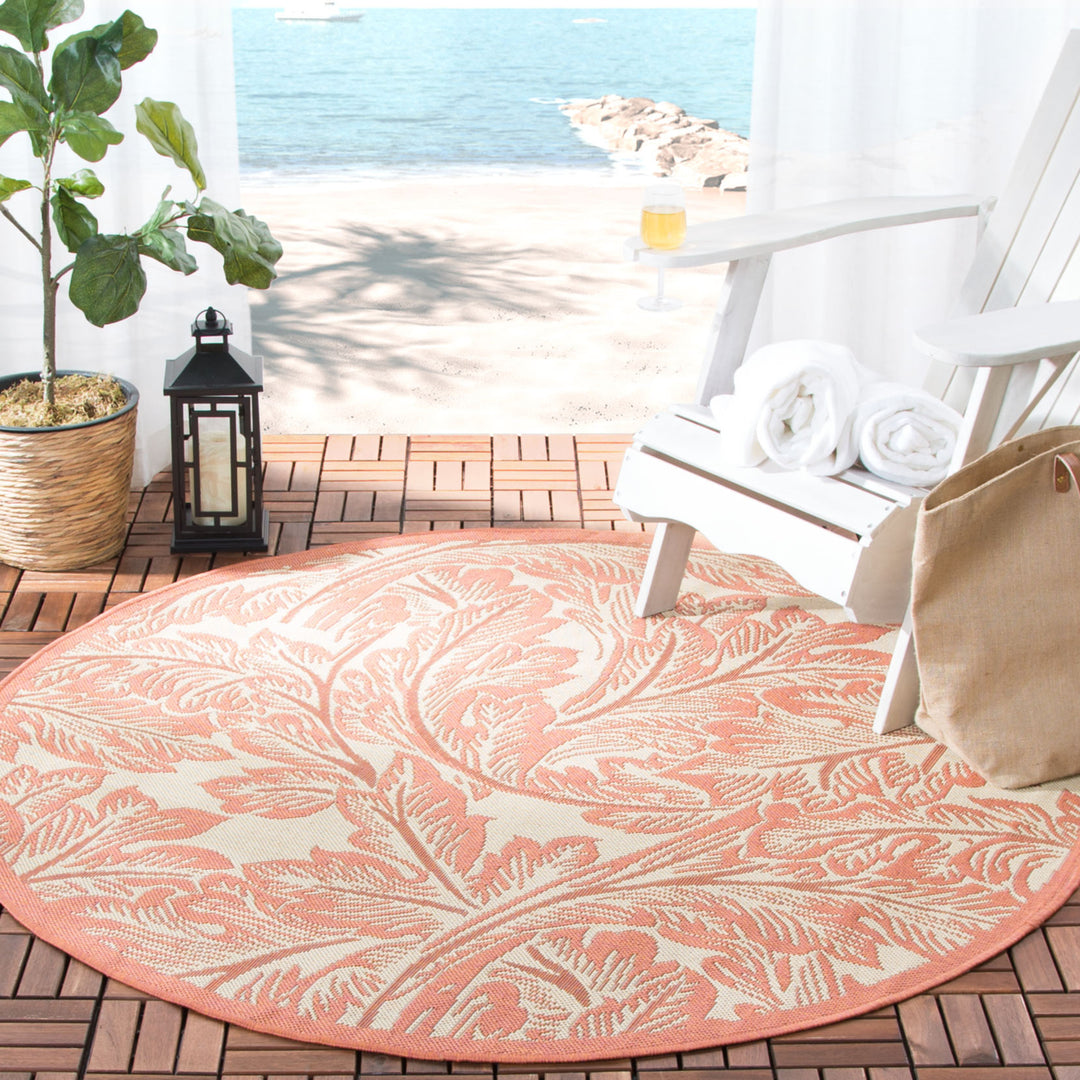 SAFAVIEH Outdoor CY2996-3201 Courtyard Natural / Terra Rug Image 11