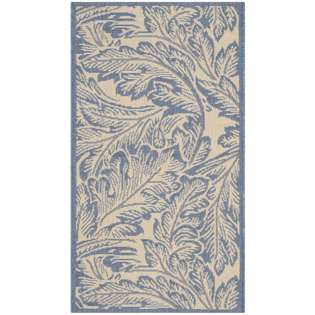 SAFAVIEH Outdoor CY2996-3101 Courtyard Natural / Blue Rug Image 8