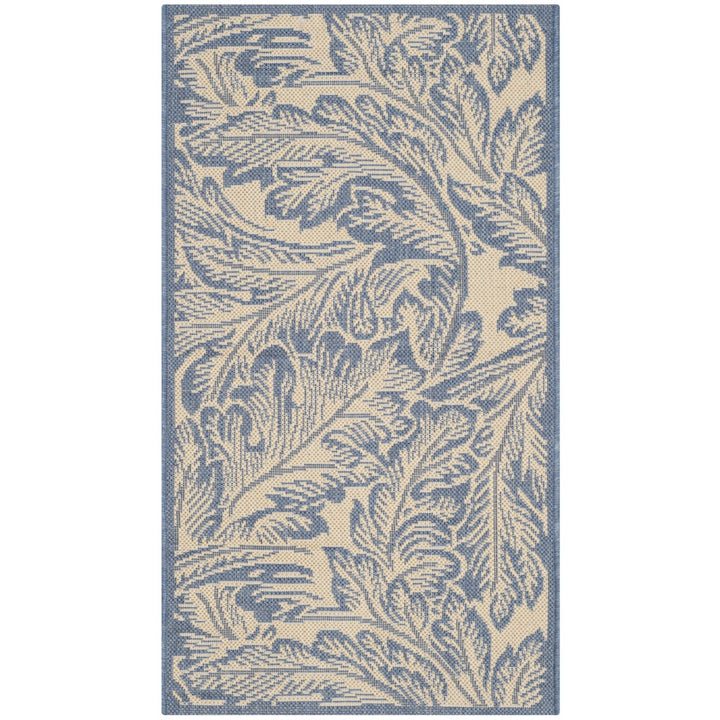 SAFAVIEH Outdoor CY2996-3101 Courtyard Natural / Blue Rug Image 8