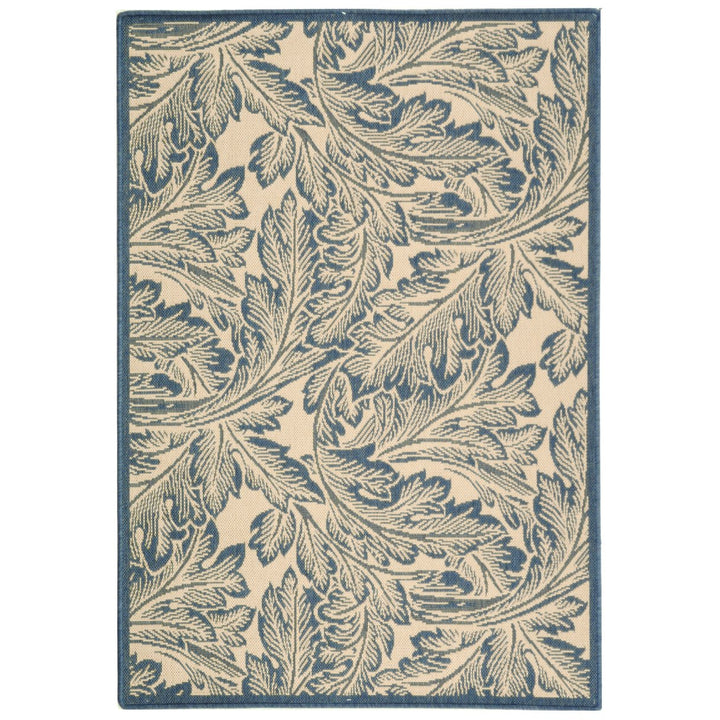 SAFAVIEH Outdoor CY2996-3101 Courtyard Natural / Blue Rug Image 9