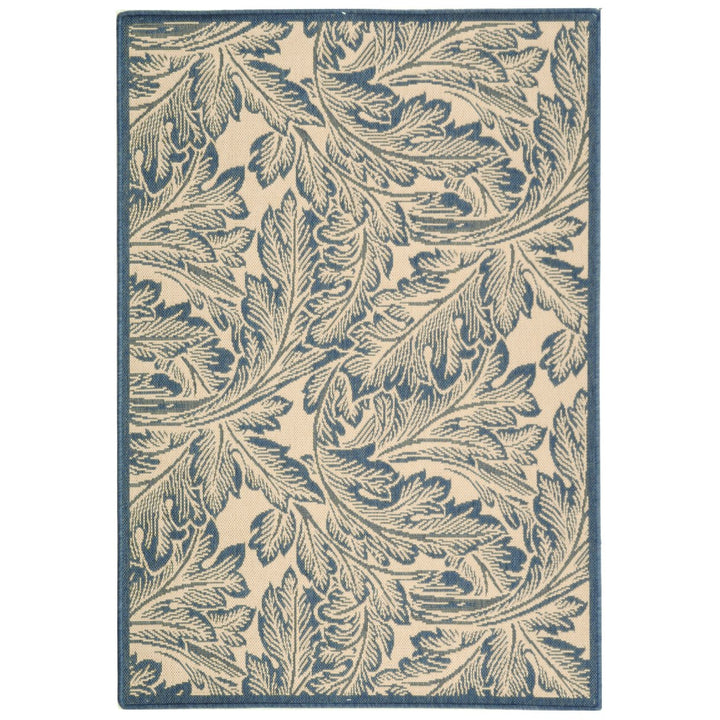 SAFAVIEH Outdoor CY2996-3101 Courtyard Natural / Blue Rug Image 1