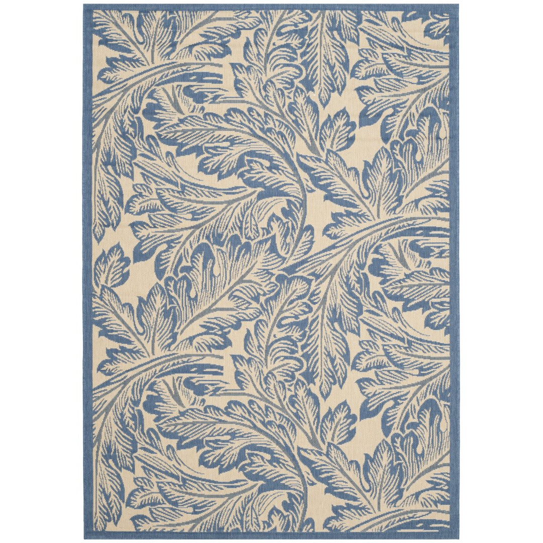 SAFAVIEH Outdoor CY2996-3101 Courtyard Natural / Blue Rug Image 10