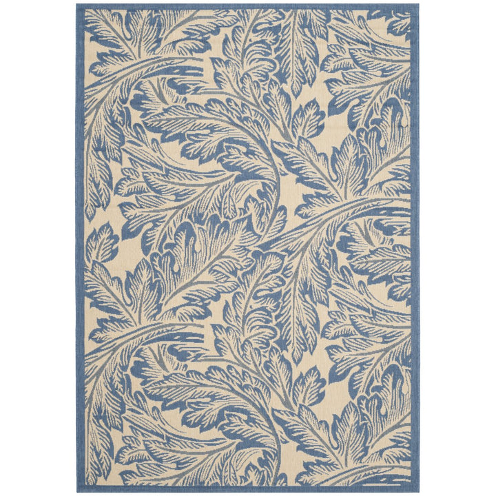 SAFAVIEH Outdoor CY2996-3101 Courtyard Natural / Blue Rug Image 10