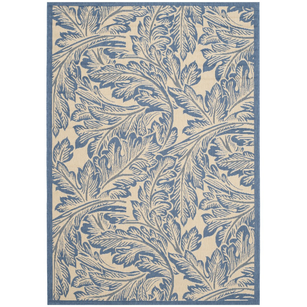 SAFAVIEH Outdoor CY2996-3101 Courtyard Natural / Blue Rug Image 1