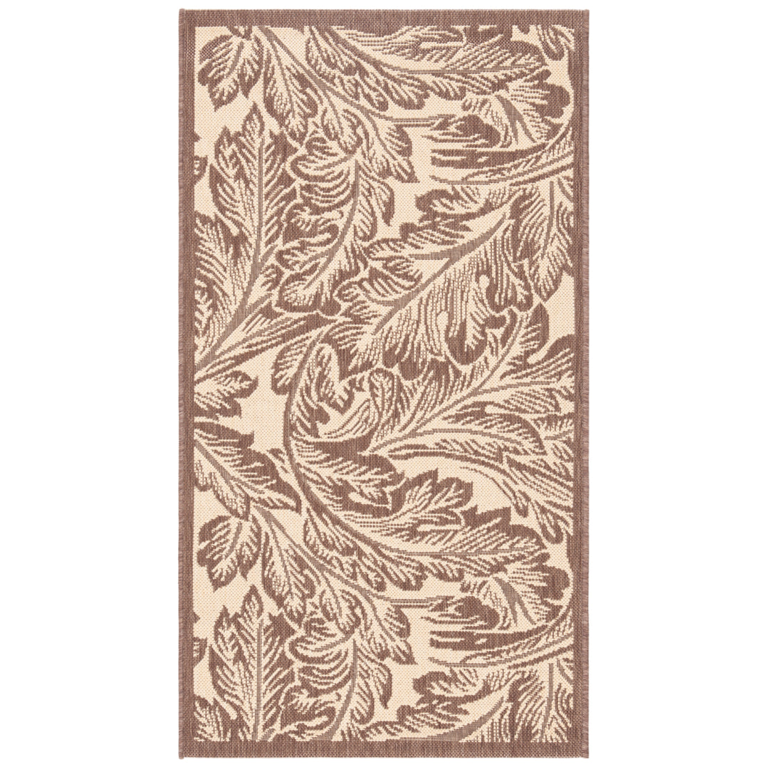 SAFAVIEH Outdoor CY2996-3401 Courtyard Natural / Chocolate Rug Image 4