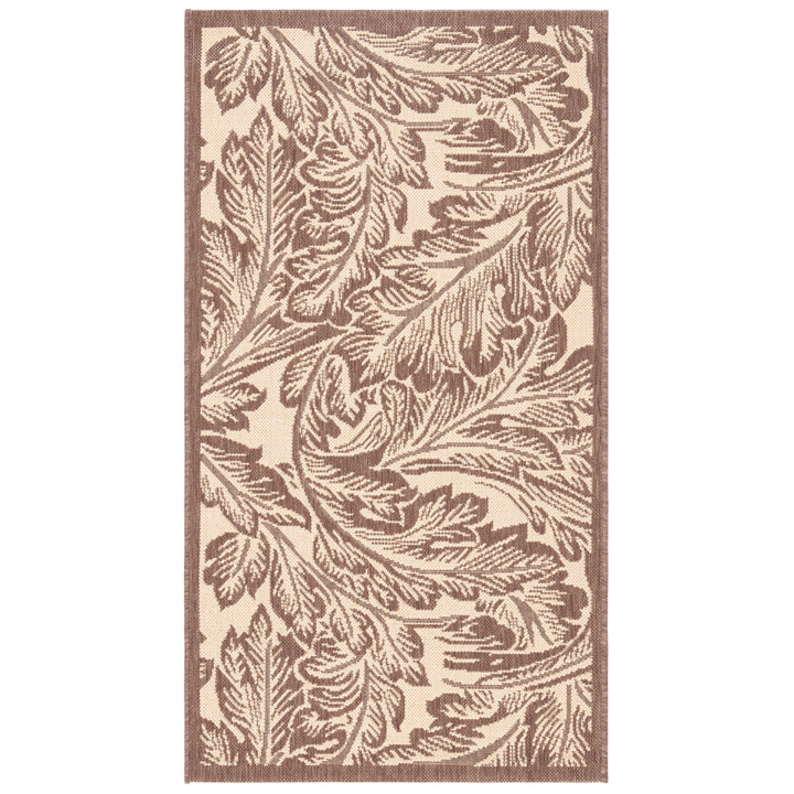 SAFAVIEH Outdoor CY2996-3401 Courtyard Natural / Chocolate Rug Image 4