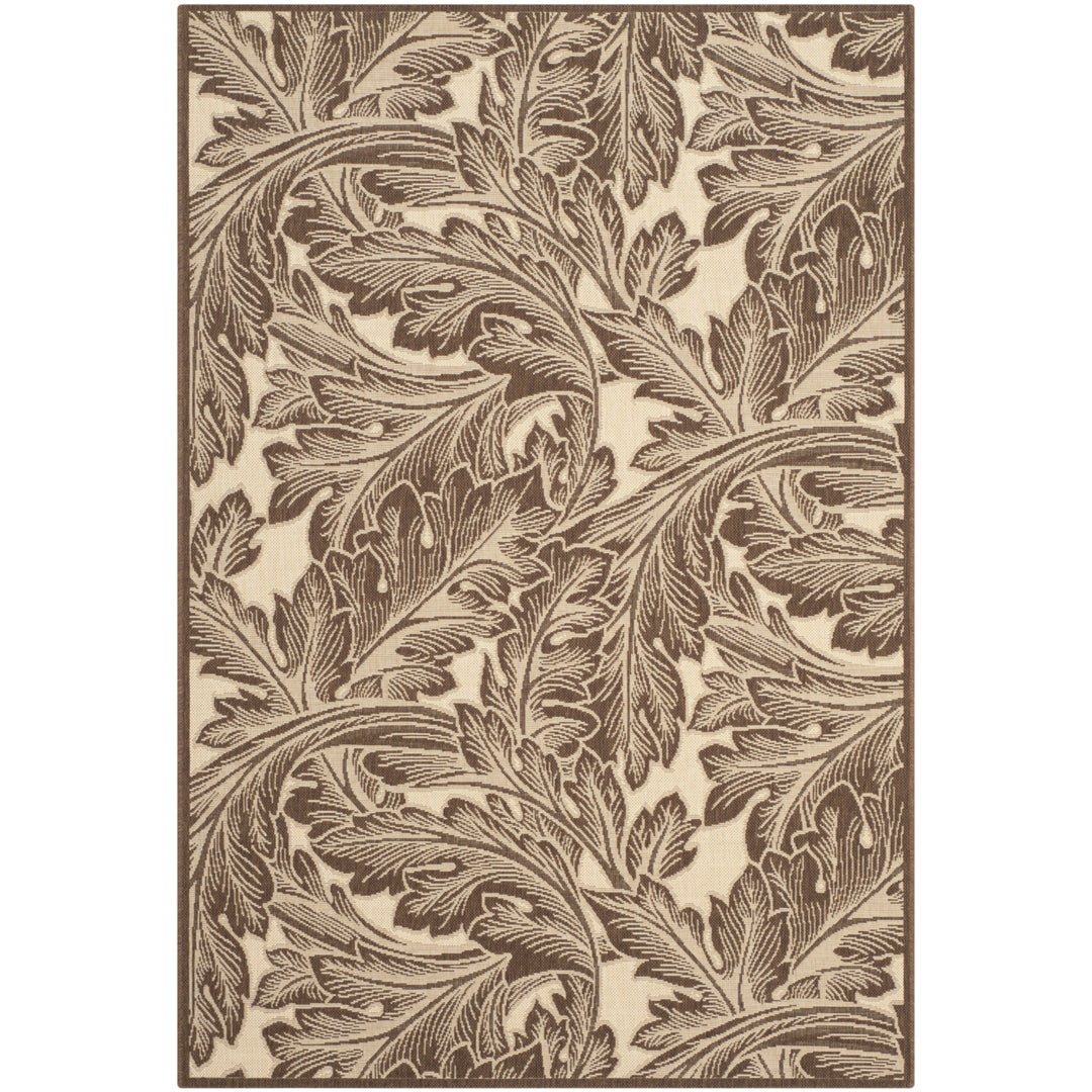 SAFAVIEH Outdoor CY2996-3401 Courtyard Natural / Chocolate Rug Image 6