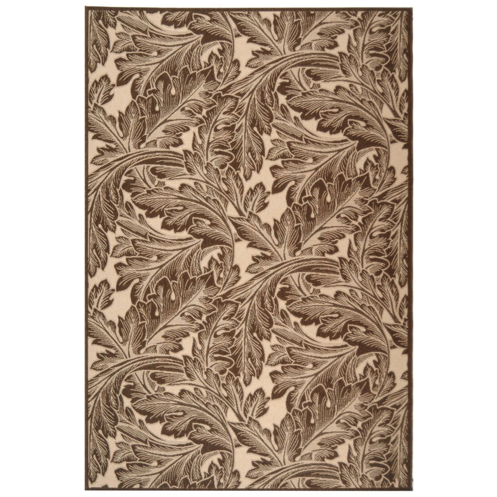 SAFAVIEH Outdoor CY2996-3401 Courtyard Natural / Chocolate Rug Image 8