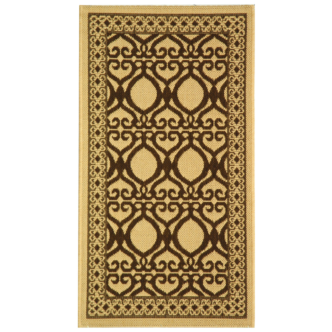 SAFAVIEH Outdoor CY3040-3001 Courtyard Natural / Brown Rug Image 2