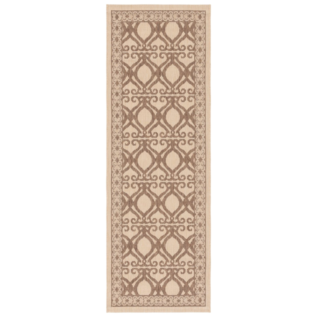 SAFAVIEH Outdoor CY3040-3001 Courtyard Natural / Brown Rug Image 3
