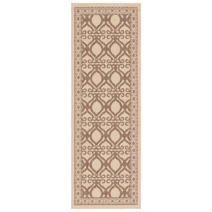 SAFAVIEH Outdoor CY3040-3001 Courtyard Natural / Brown Rug Image 3