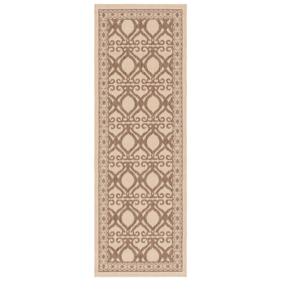 SAFAVIEH Outdoor CY3040-3001 Courtyard Natural / Brown Rug Image 1