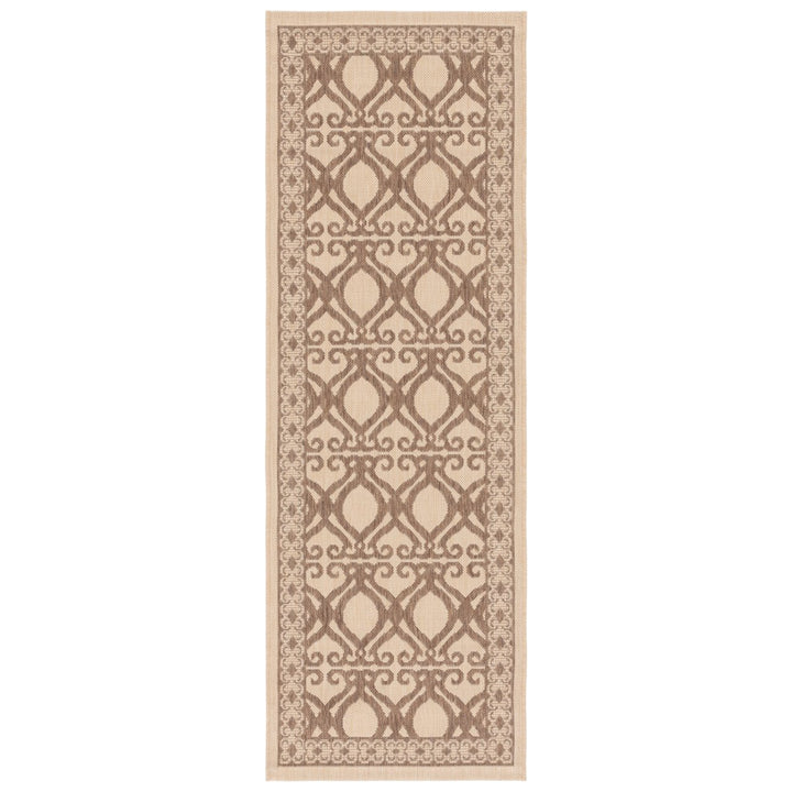 SAFAVIEH Outdoor CY3040-3001 Courtyard Natural / Brown Rug Image 1