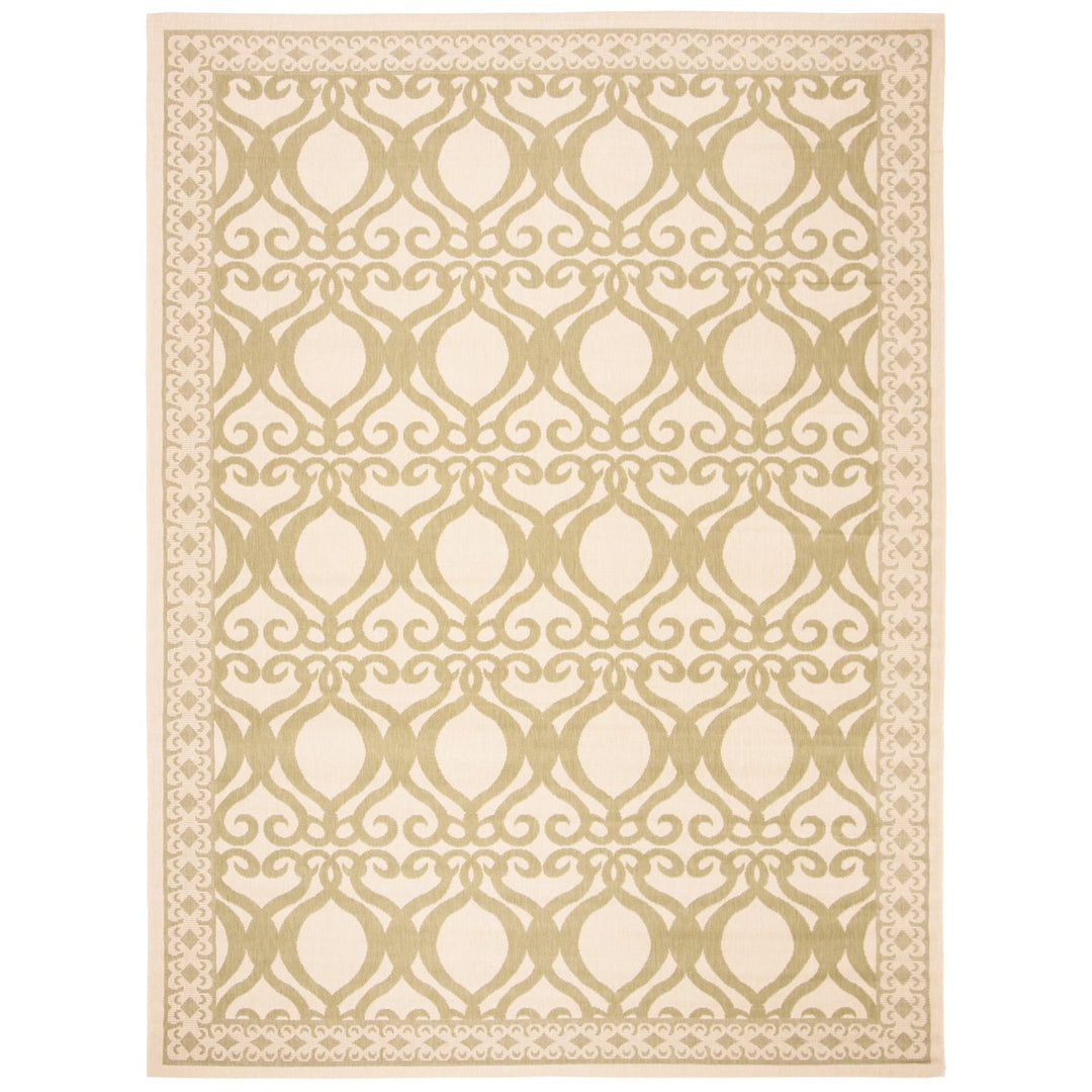 SAFAVIEH Outdoor CY3040-1E01 Courtyard Natural / Olive Rug Image 3