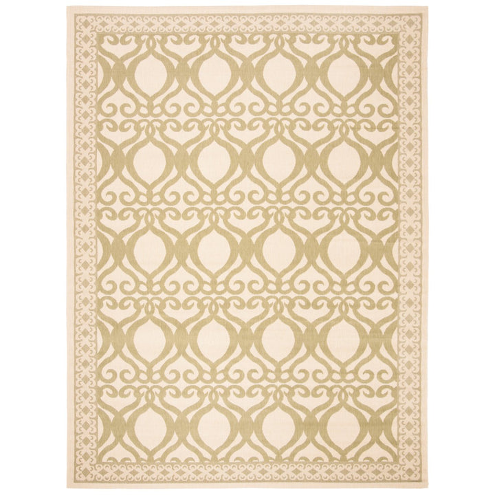 SAFAVIEH Outdoor CY3040-1E01 Courtyard Natural / Olive Rug Image 1