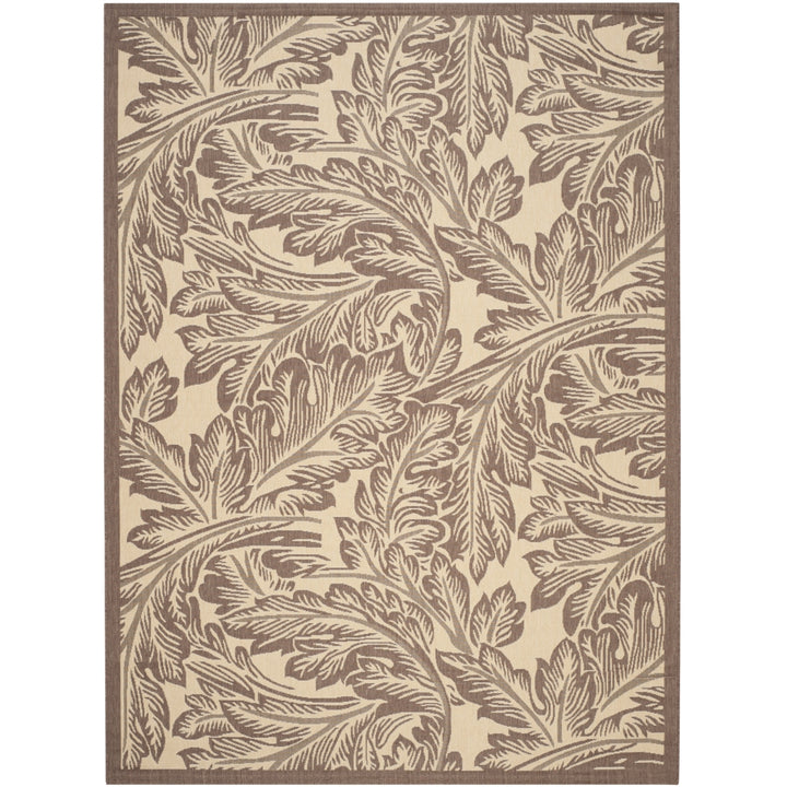 SAFAVIEH Outdoor CY2996-3401 Courtyard Natural / Chocolate Rug Image 10