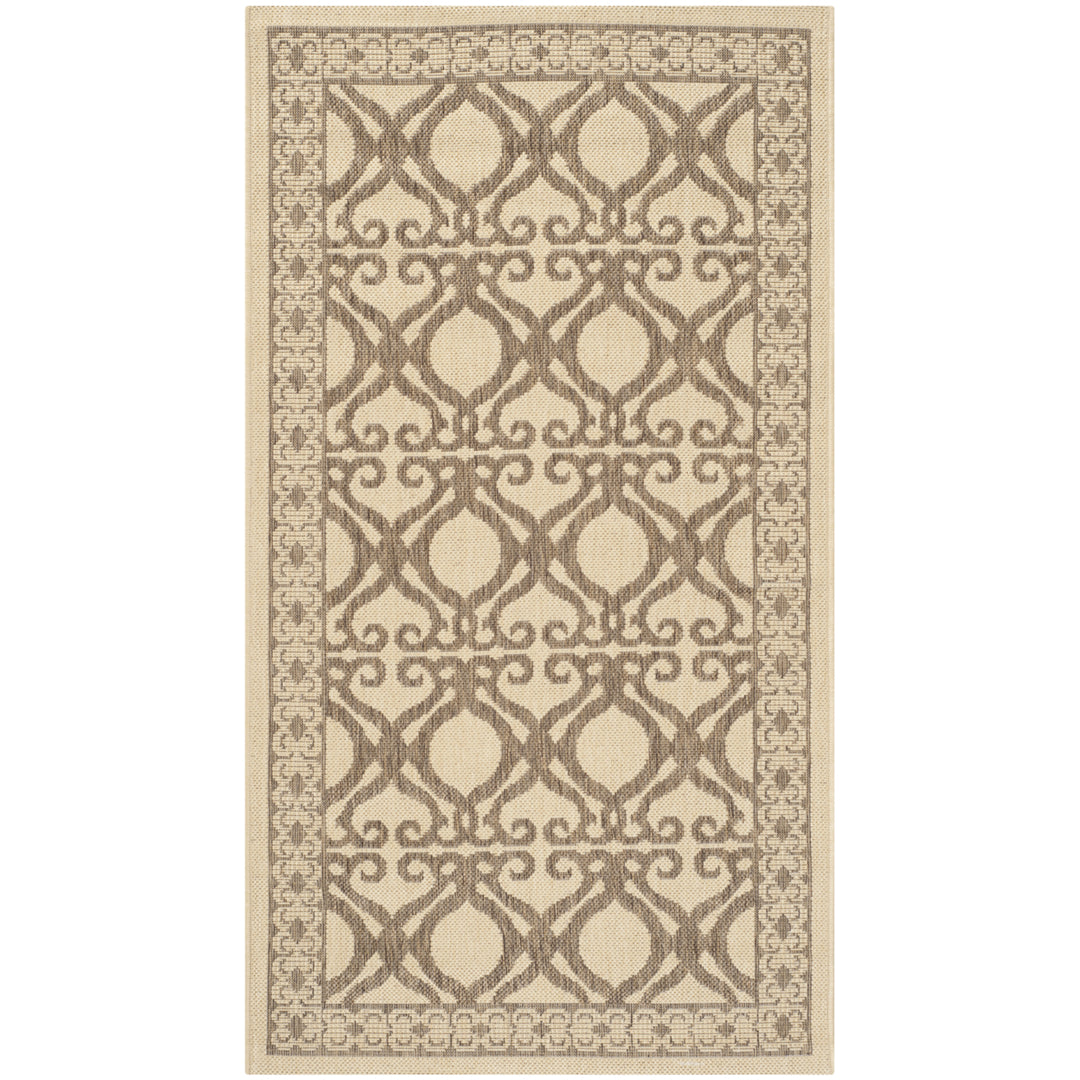 SAFAVIEH Outdoor CY3040-3001 Courtyard Natural / Brown Rug Image 4