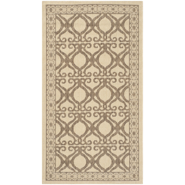 SAFAVIEH Outdoor CY3040-3001 Courtyard Natural / Brown Rug Image 4