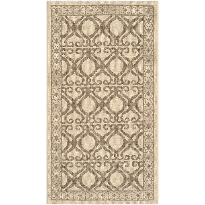 SAFAVIEH Outdoor CY3040-3001 Courtyard Natural / Brown Rug Image 1