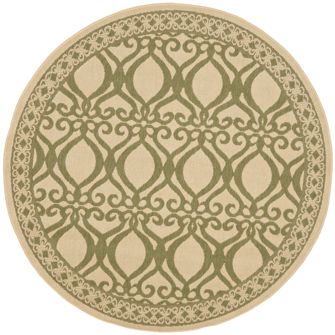 SAFAVIEH Outdoor CY3040-1E01 Courtyard Natural / Olive Rug Image 4
