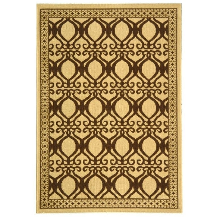 SAFAVIEH Outdoor CY3040-3001 Courtyard Natural / Brown Rug Image 5