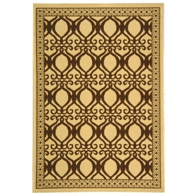 SAFAVIEH Outdoor CY3040-3001 Courtyard Natural / Brown Rug Image 1