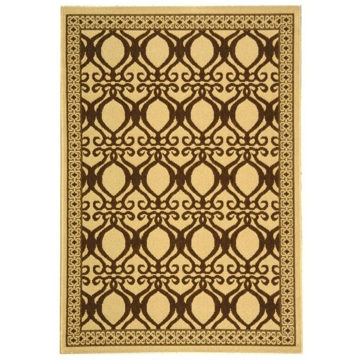 SAFAVIEH Outdoor CY3040-3001 Courtyard Natural / Brown Rug Image 1