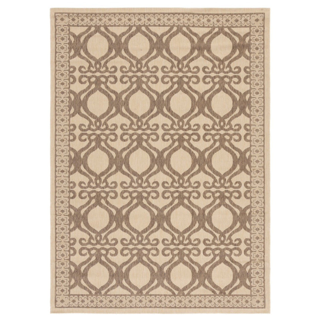 SAFAVIEH Outdoor CY3040-3001 Courtyard Natural / Brown Rug Image 1