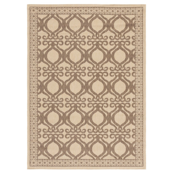 SAFAVIEH Outdoor CY3040-3001 Courtyard Natural / Brown Rug Image 1