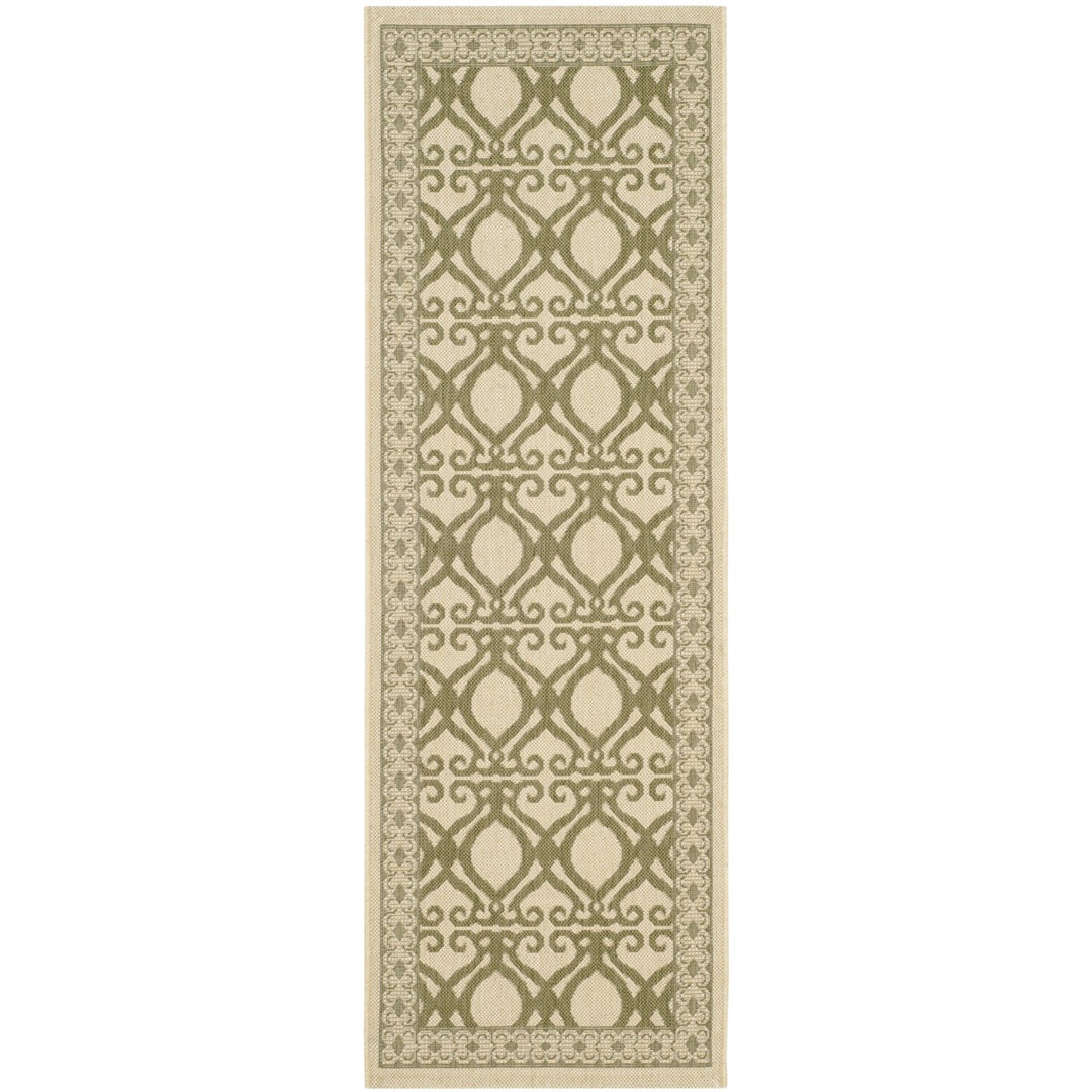 SAFAVIEH Outdoor CY3040-1E01 Courtyard Natural / Olive Rug Image 5