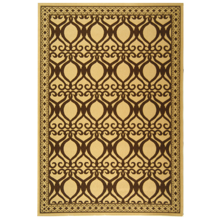 SAFAVIEH Outdoor CY3040-3001 Courtyard Natural / Brown Rug Image 8