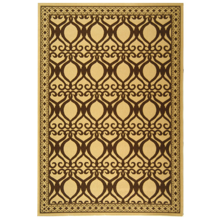 SAFAVIEH Outdoor CY3040-3001 Courtyard Natural / Brown Rug Image 1