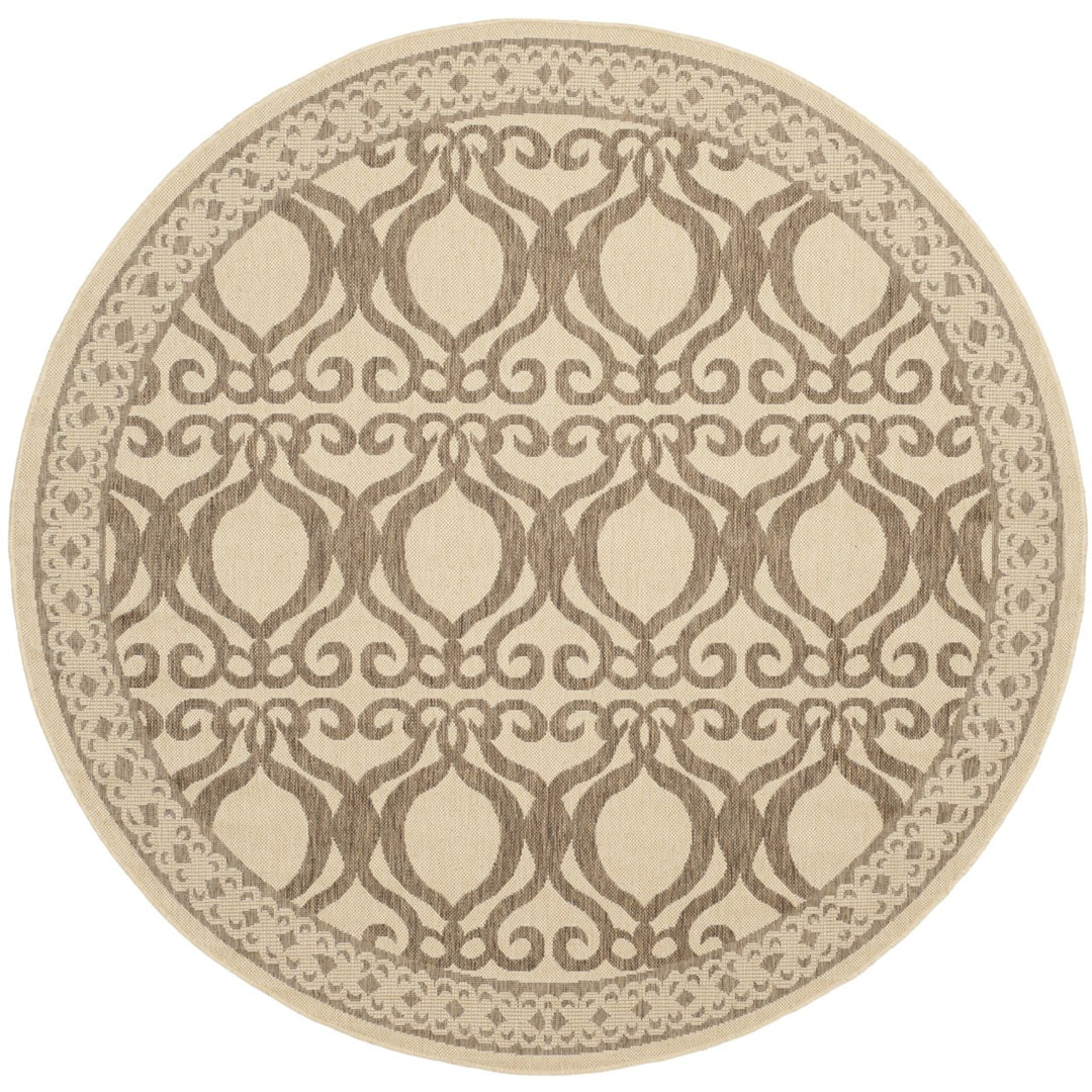 SAFAVIEH Outdoor CY3040-3001 Courtyard Natural / Brown Rug Image 1